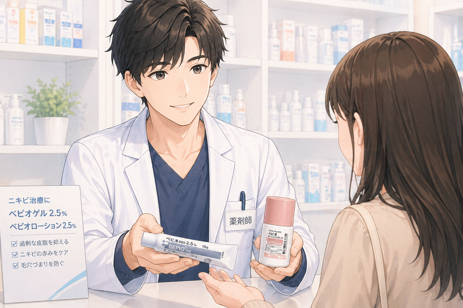 【薬剤師が解説】ペピオゲルはニキビに効く？副作用と正しい使い方