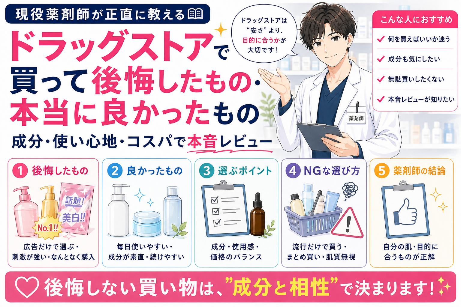現役薬剤師が正直に教える：ドラッグストアで買って後悔したもの・本当に良かったもの