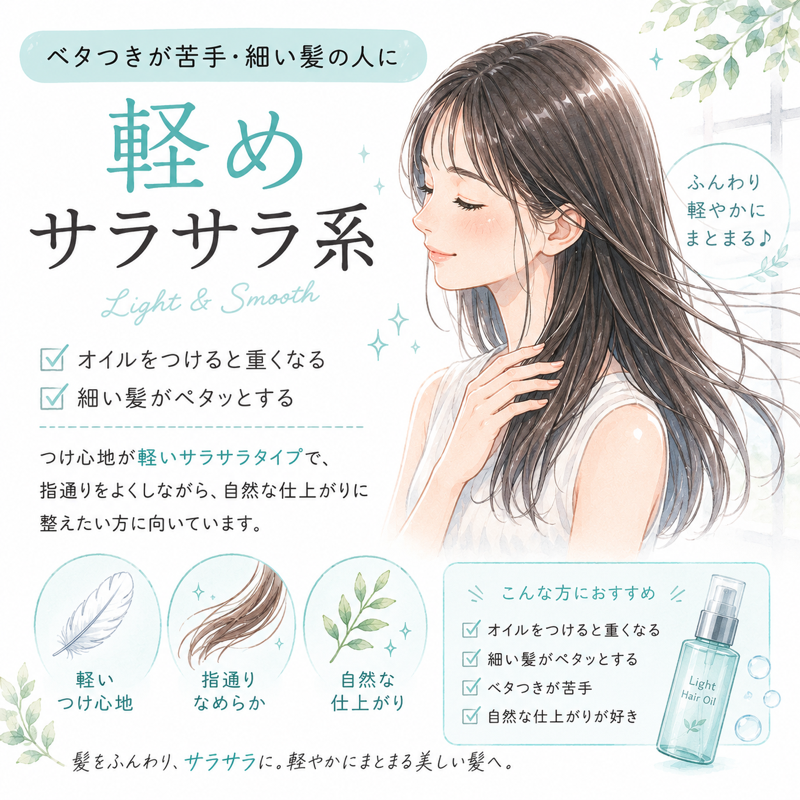 ベタつき苦手・細い髪に｜軽めサラサラ系