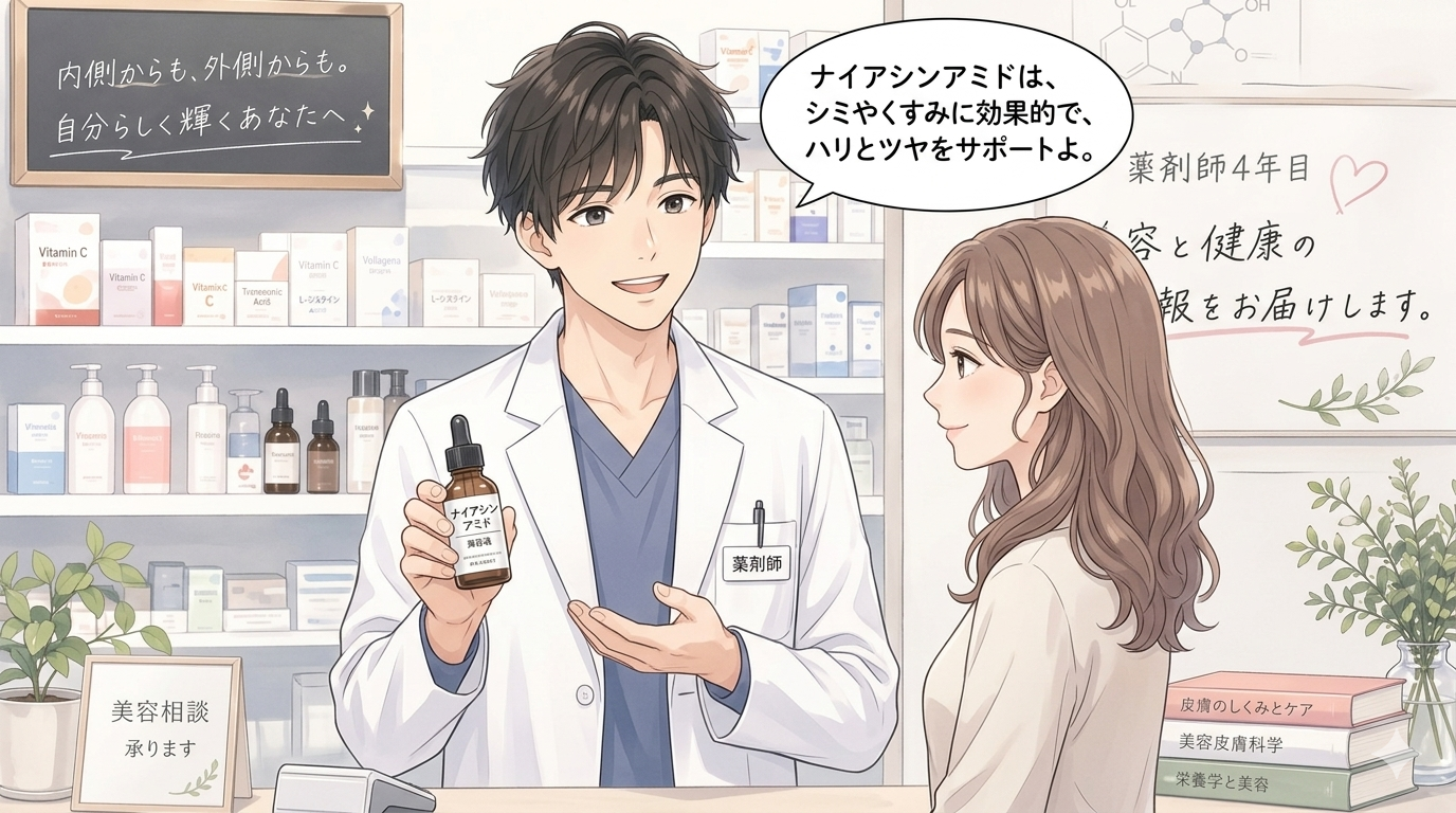 ナイアシンアミドの効果を薬剤師が本音解説｜美白・毛穴・ニキビ跡に本当に効くの？
