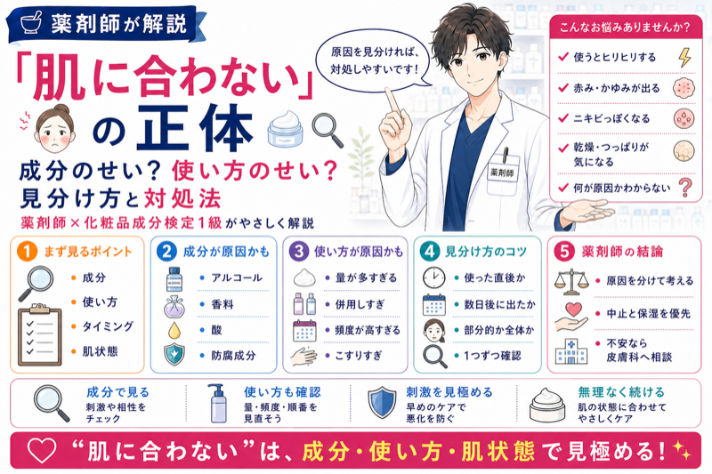 「肌に合わない」の正体を薬剤師が解説｜成分のせい？使い方のせい？見分け方と対処法
